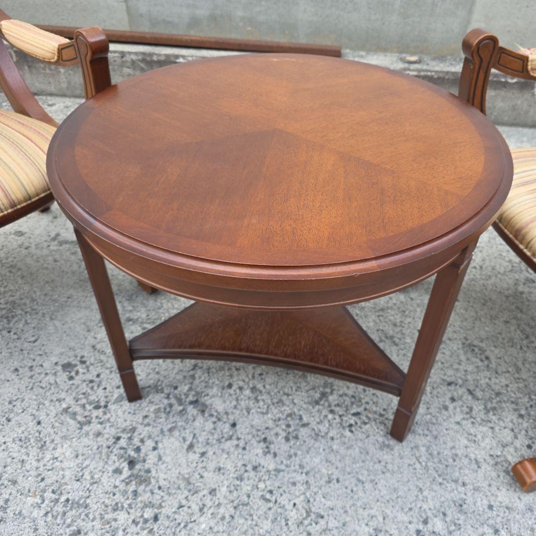 マルニ木工 アンティーク 木製円形テーブル