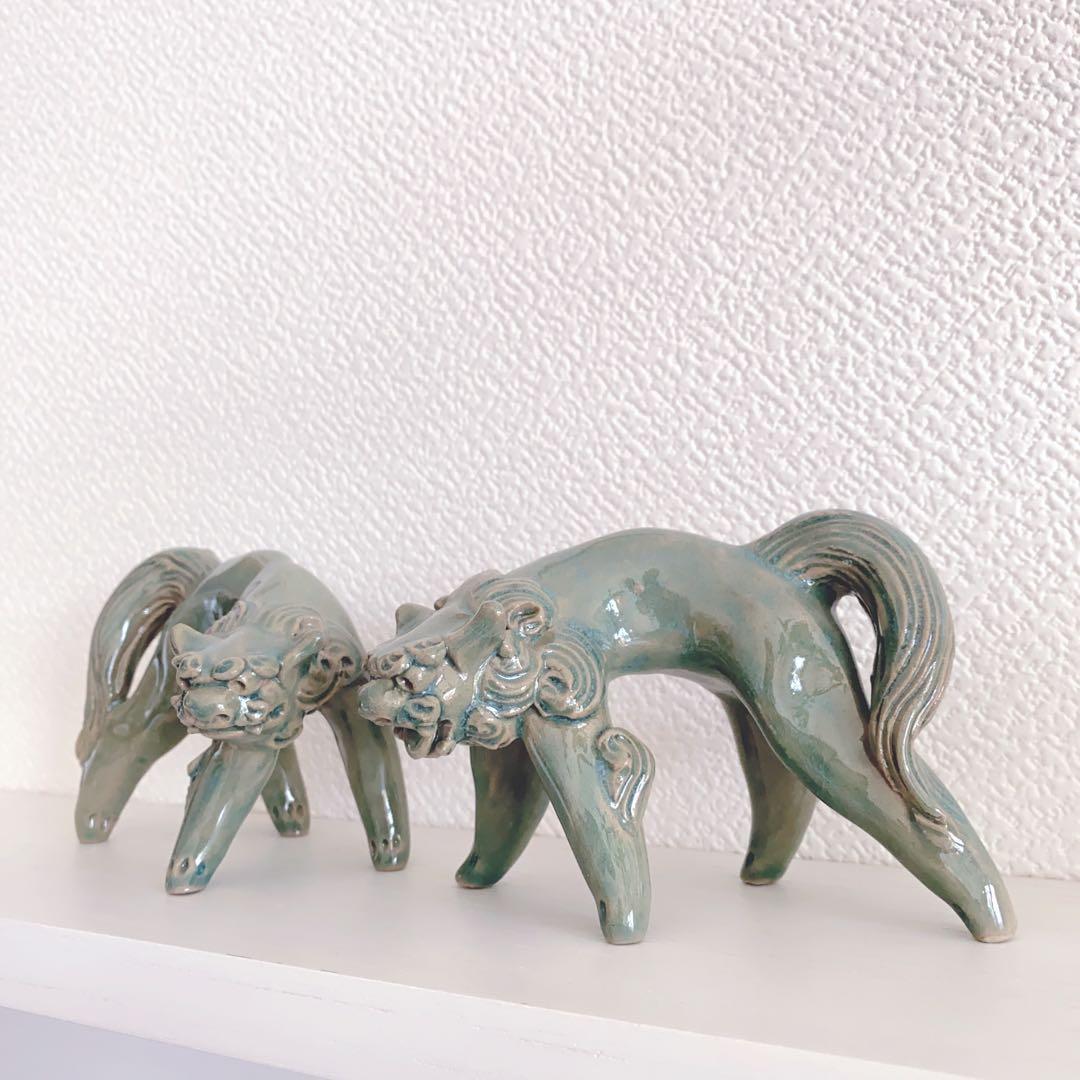 Santa Mama　沖縄育陶園　シーサー　手びねり　手乗り獅子　一点もの