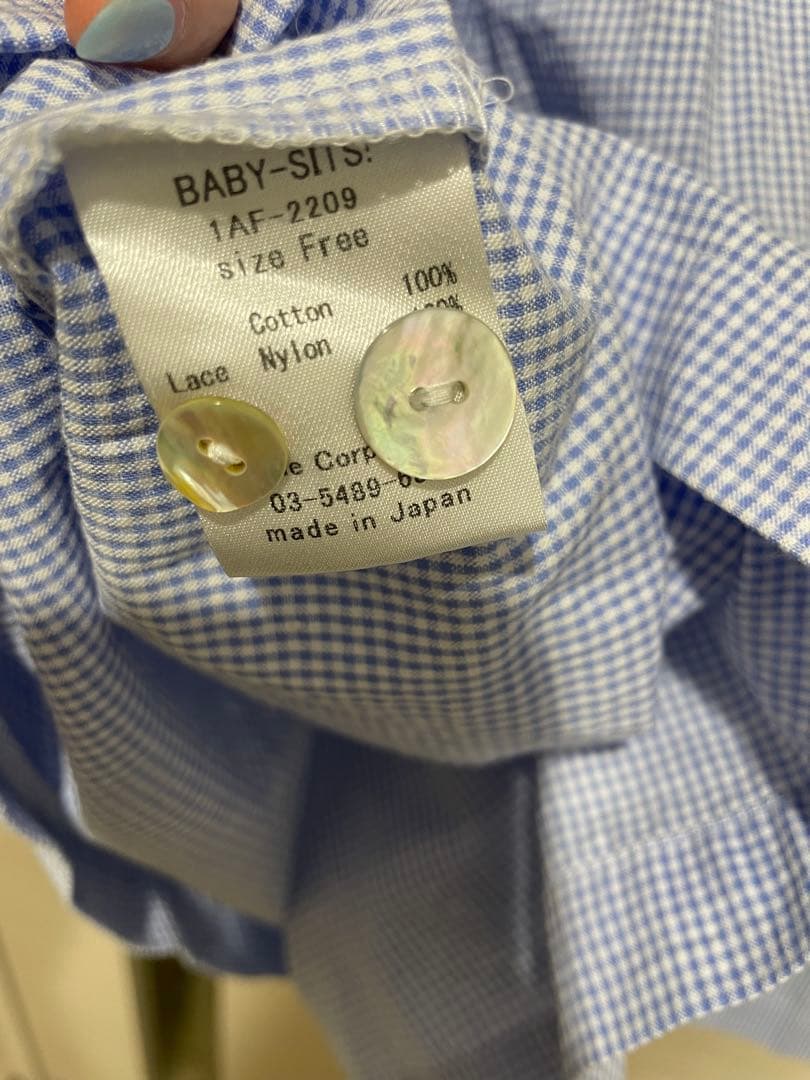 新品　Katie BABY-SITS! ギンガムチェックワンピース　ブルー