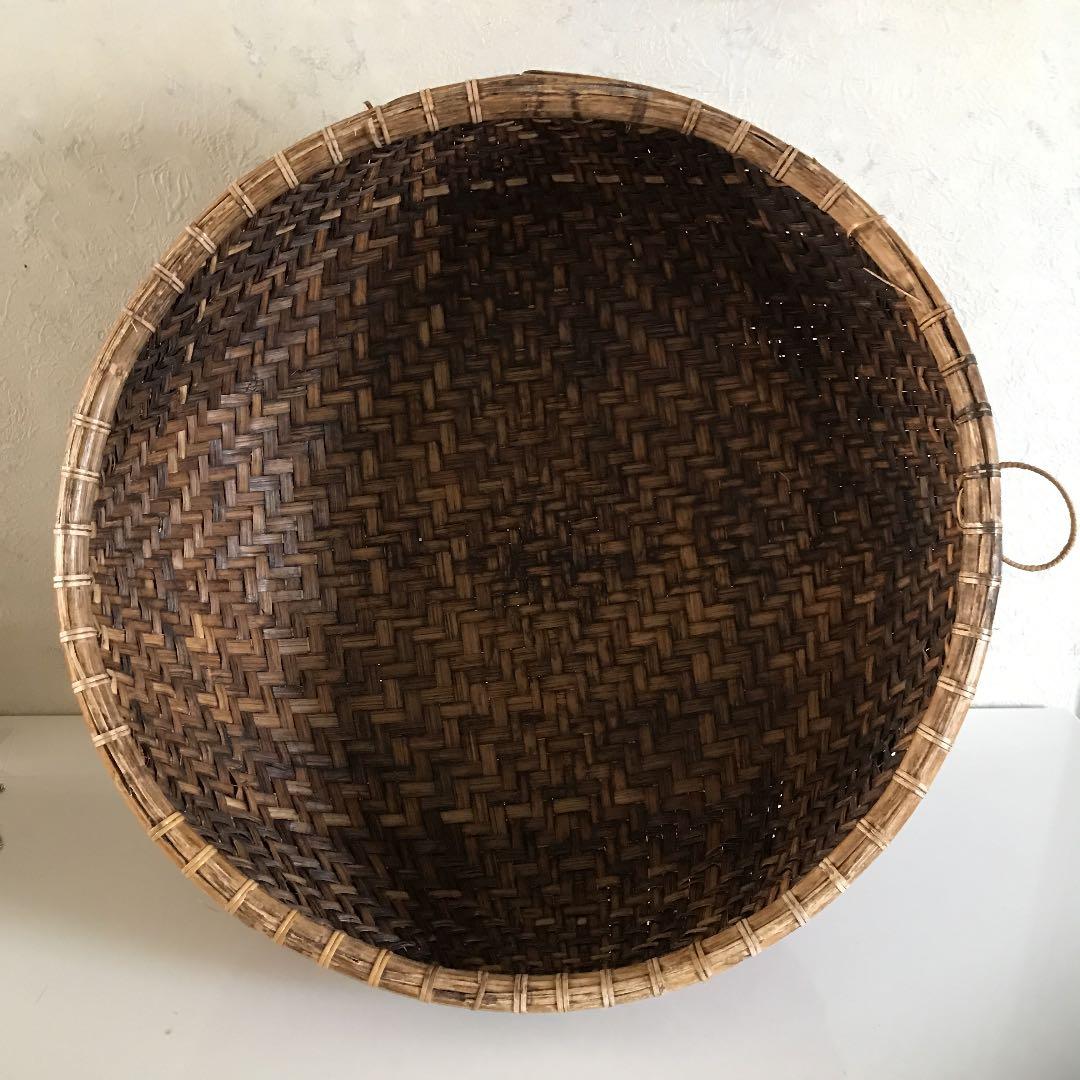 レトロ　かなり大きいカゴ　器　ザル　古道具