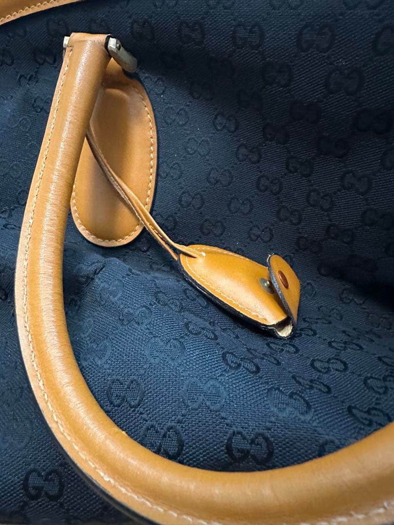 ジャンク品 GUCCI トラベル用ボストンバッグ(GG柄×キャンパスレザー)