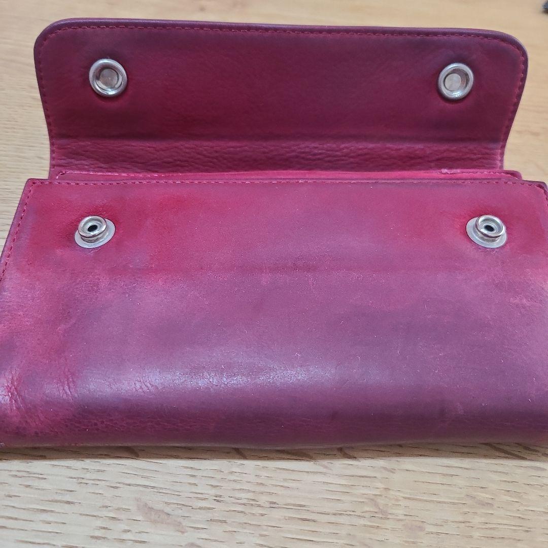 【クロムハーツ】ウェーブウォレット　レッド