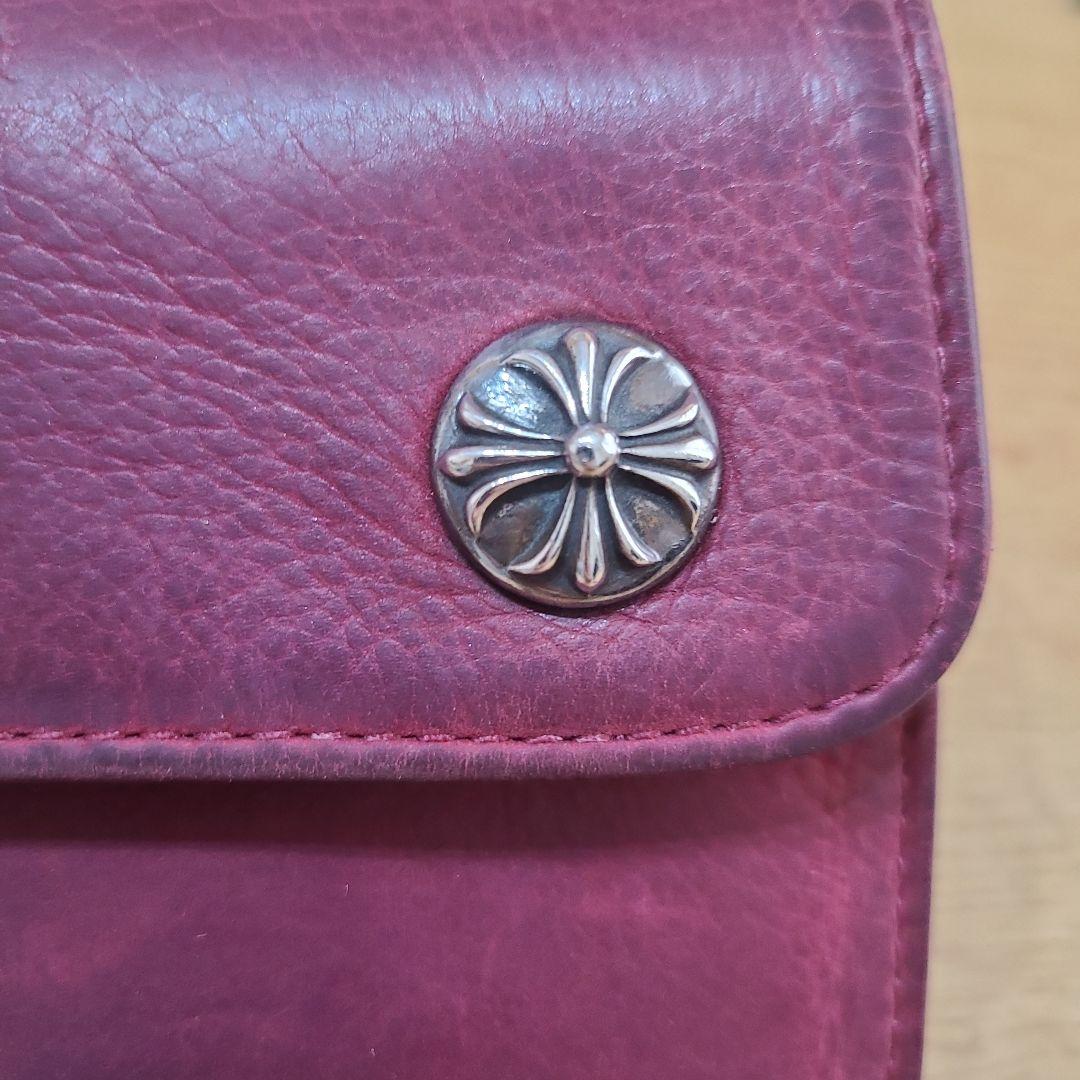 【クロムハーツ】ウェーブウォレット　レッド