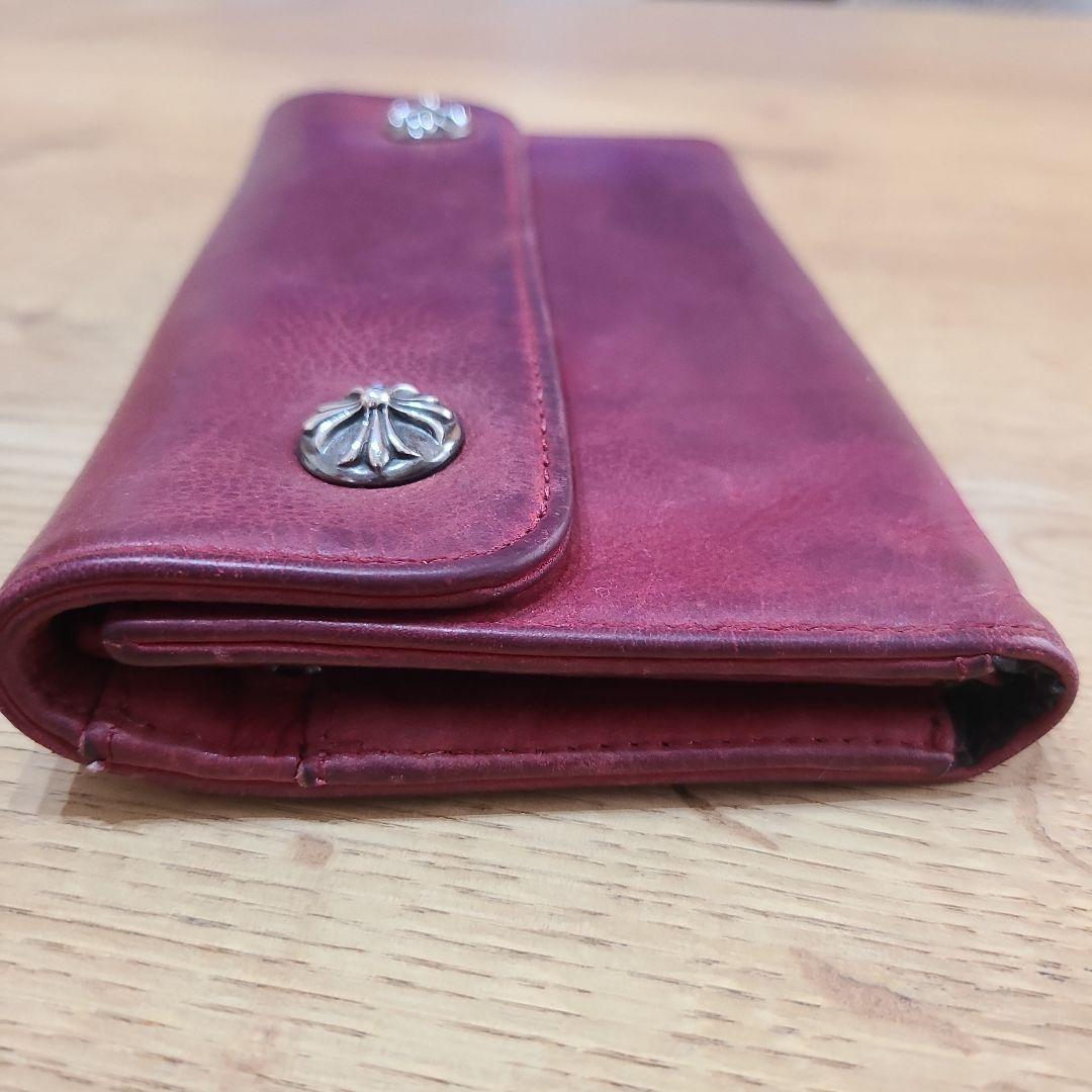 【クロムハーツ】ウェーブウォレット　レッド