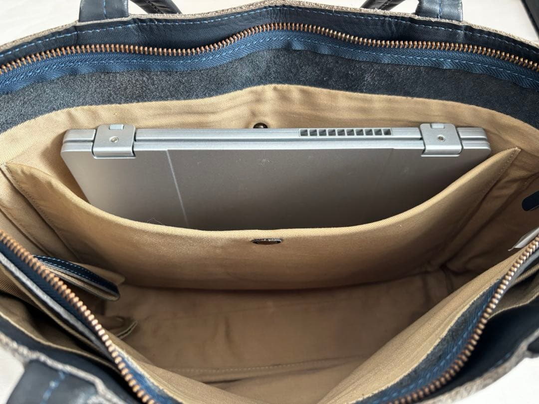 東急ハンズオリジナル　ガッドワーク　レザートート　L　37501　ネイビー