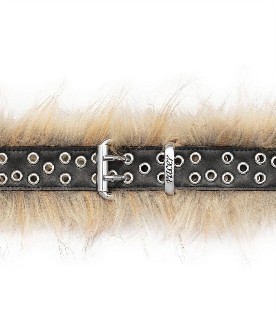 【racerworldwide】FUR LEATHER BELT