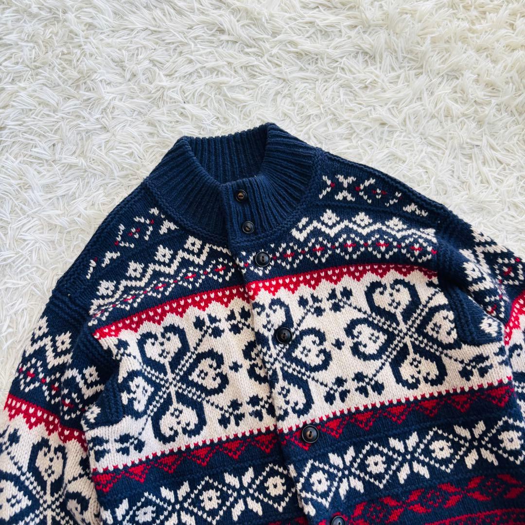 現行◎ ポロラルフローレン ニット カーディガン　スノーフレーク インディアン