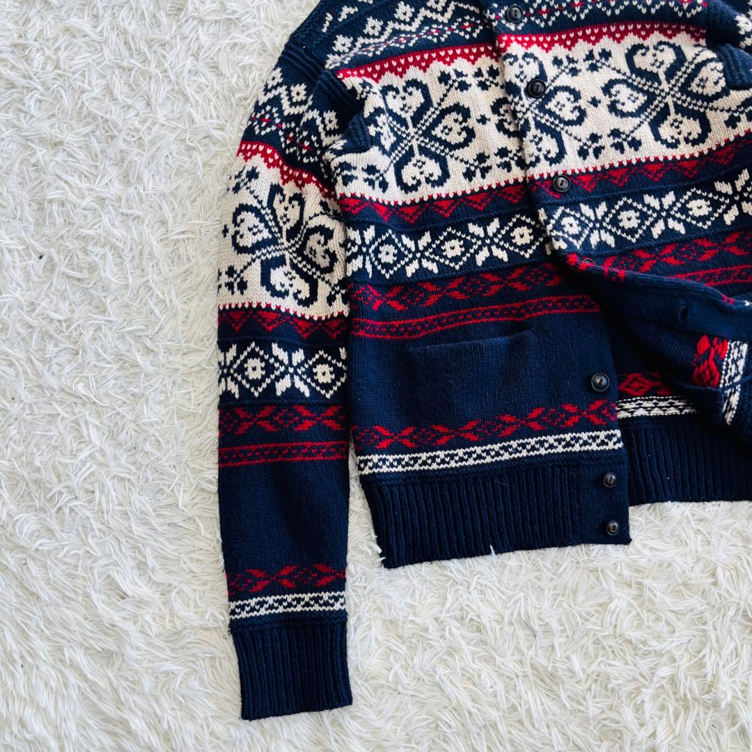 現行◎ ポロラルフローレン ニット カーディガン　スノーフレーク インディアン