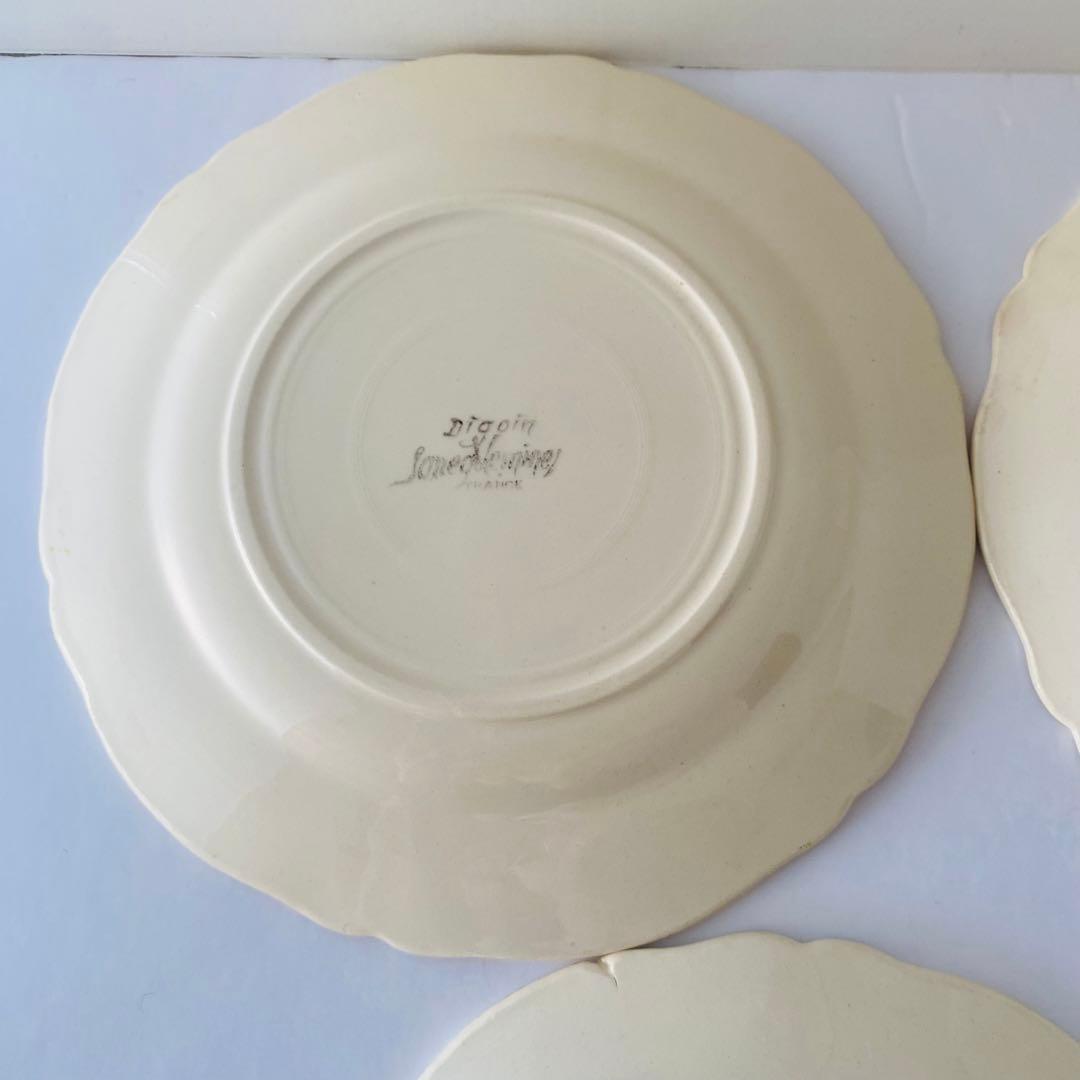 ディゴワンサルグミンヌ　花リム　ケーキプレート　フランス　4点セット