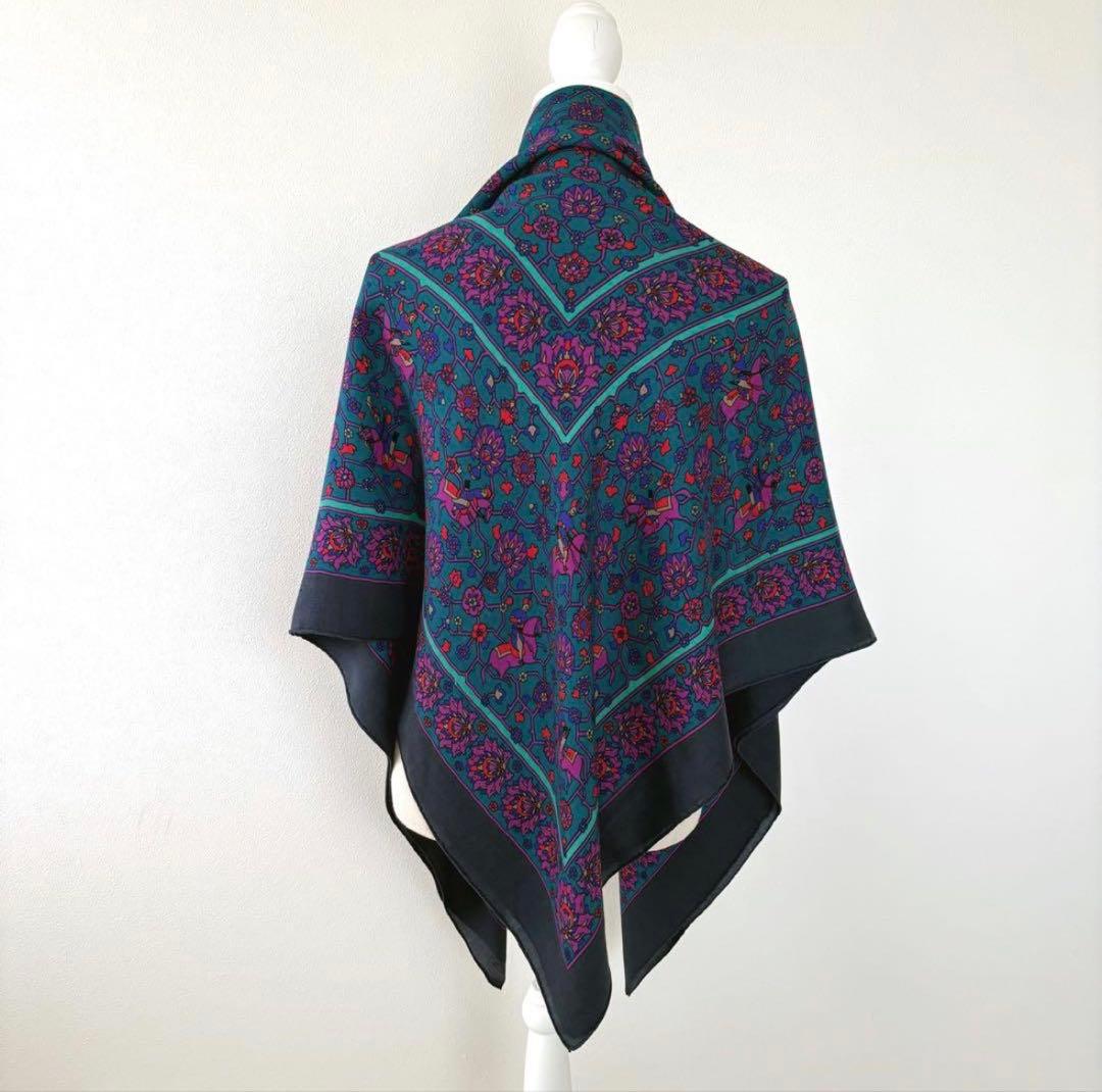 エルメス カレジェアン140 タブリーズ カシミヤ シルク スカーフ ストール