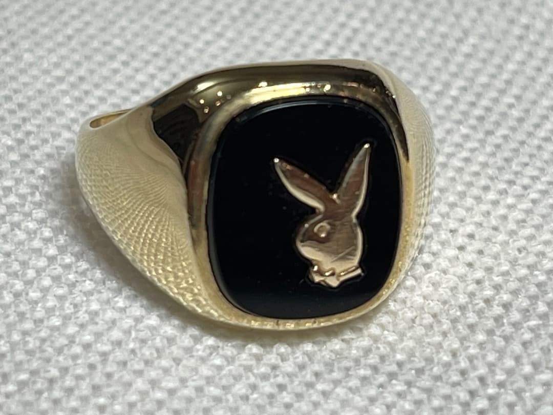 UKヴィンテージ 80s PLAYBOY GOLD RING 14号9金