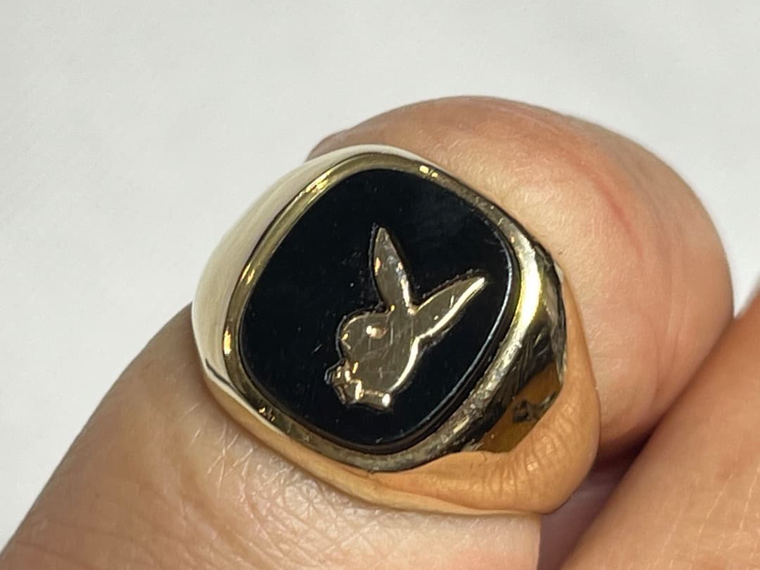 UKヴィンテージ 80s PLAYBOY GOLD RING 14号9金