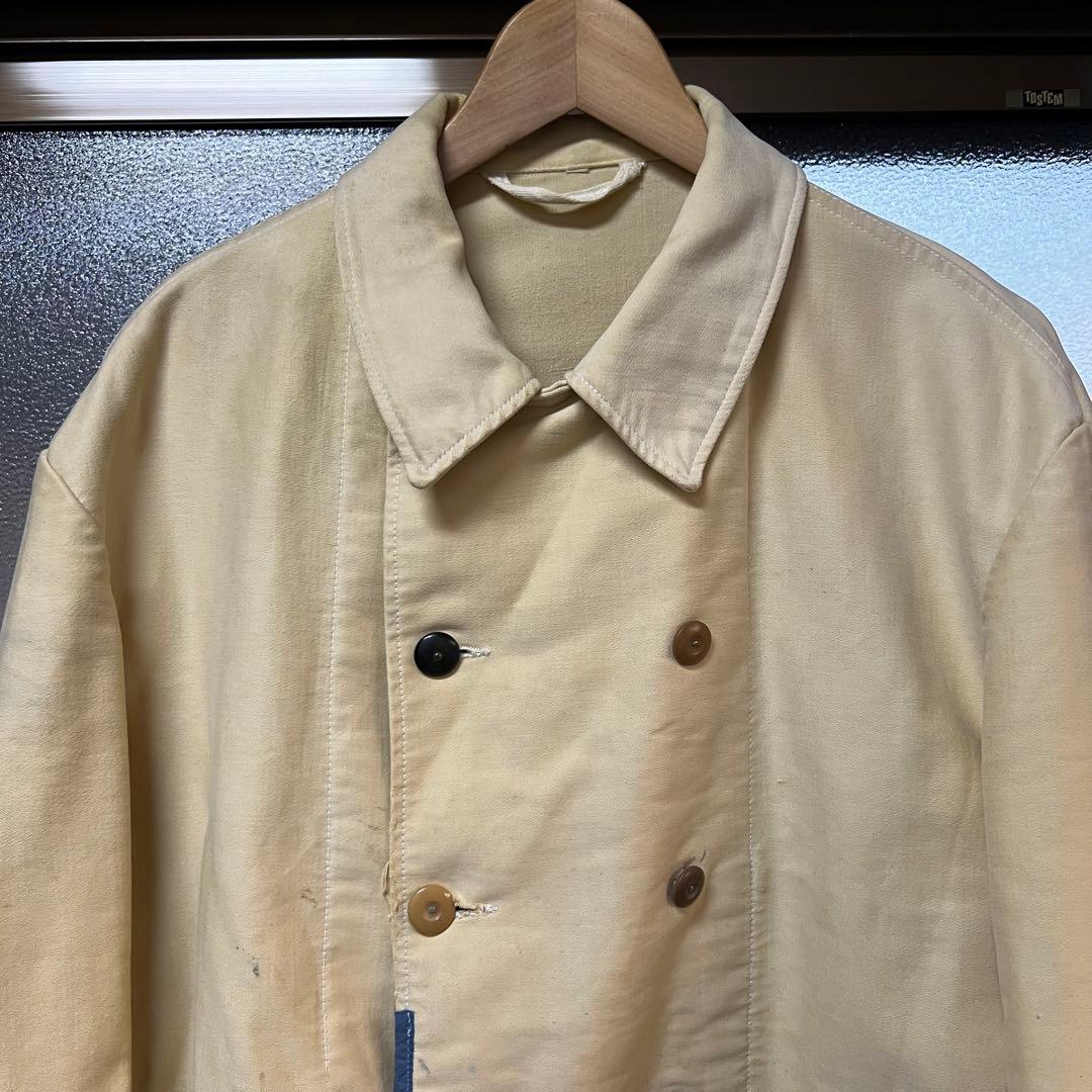 50s ユーロヴィンテージ ベージュ モールスキン ダブル ジャケット