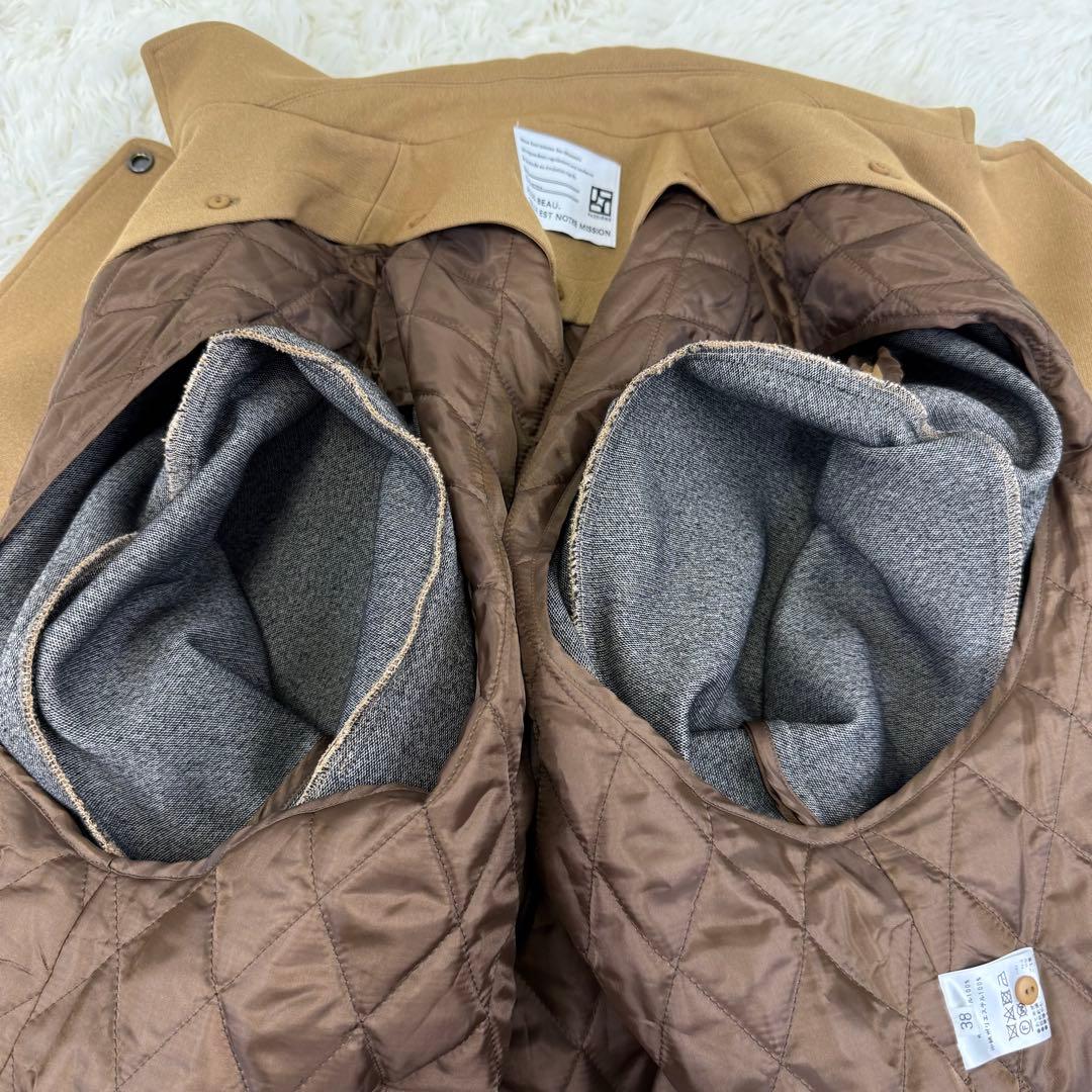美品 PACCIONE ナノヒーティングトレンチ風コート ライナー付き キャメル