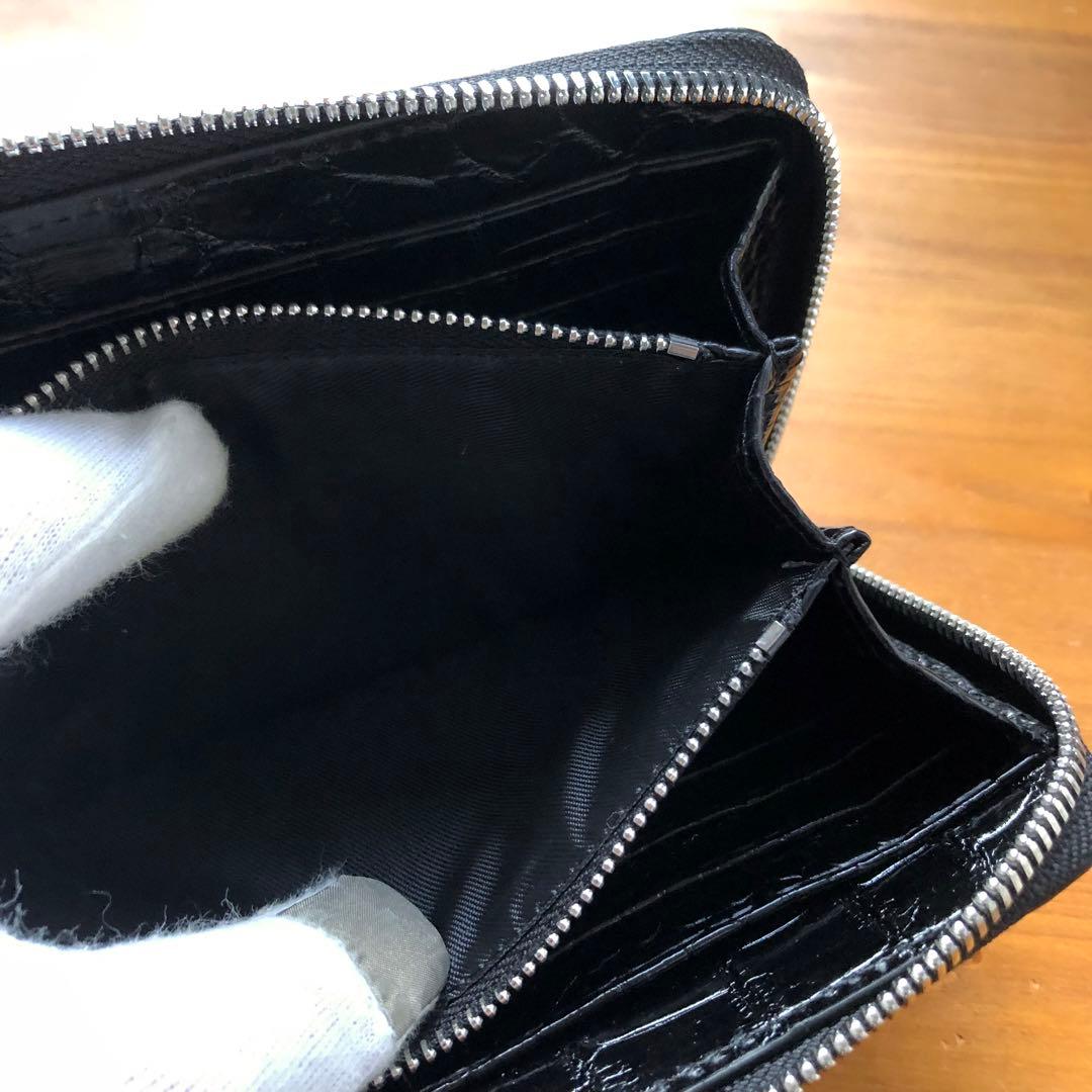 【クロコ1枚革】クロコダイル 最高級長財布 サイフ メンズ ワニ革 レザー