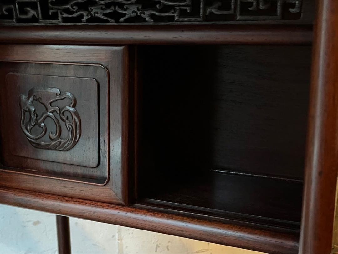 紫檀 違い棚 飾り棚 インテリア アンティーク 小ぶり