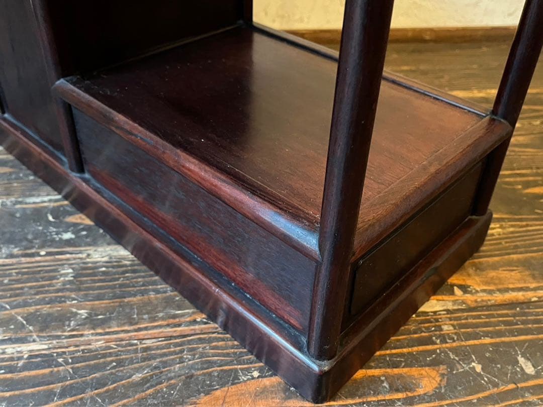 紫檀 違い棚 飾り棚 インテリア アンティーク 小ぶり