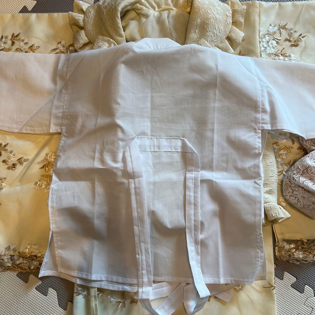 七五三　キャサリンコテージ　アイボリー 刺繍入り 着物　長襦袢　巾着　ファスナー