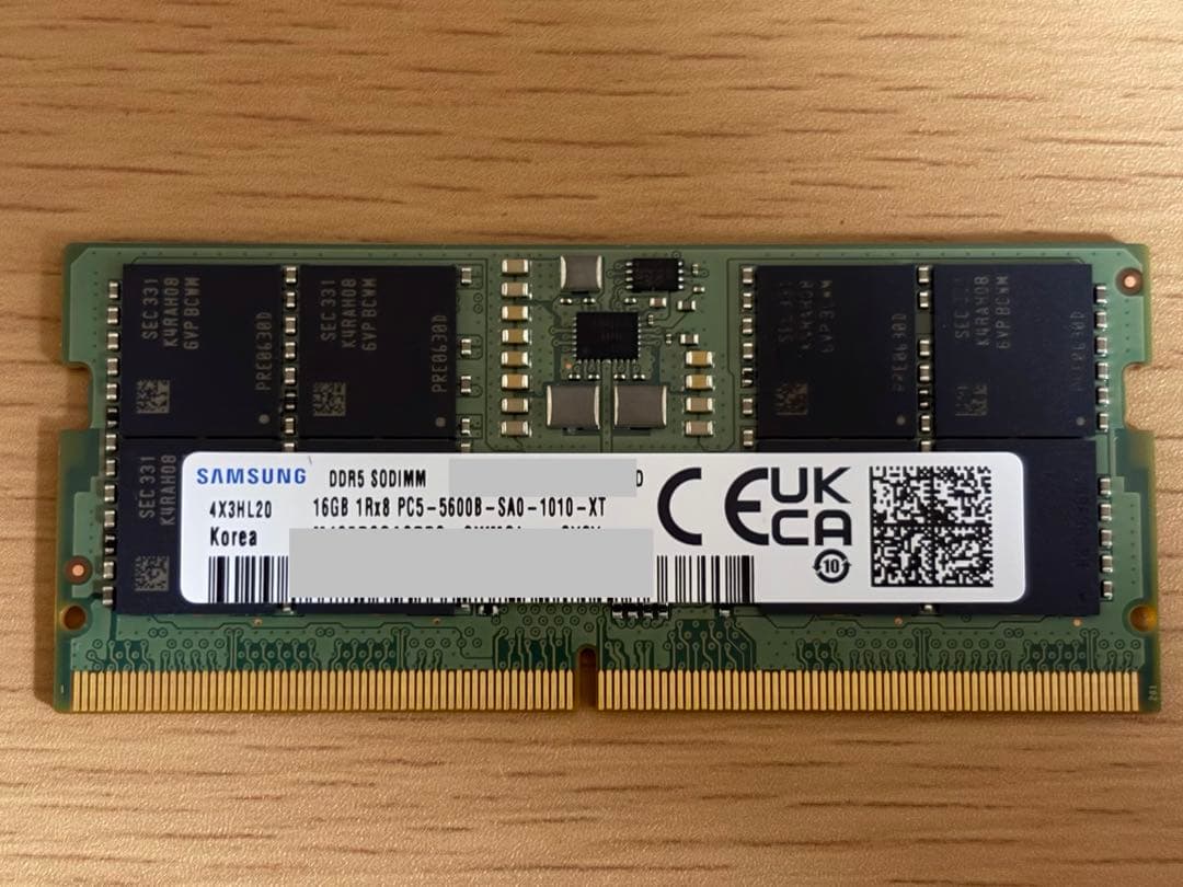 Samsung 16GB DDR5-5600 メモリ SO-DIMM