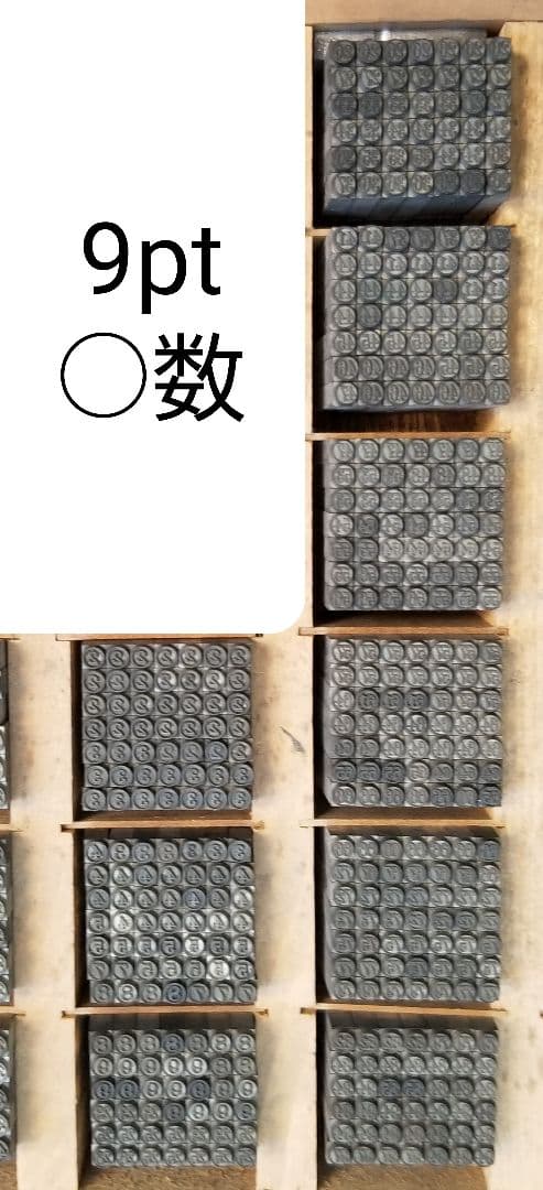 活字 9pt 明朝体？ 囲い文字 囲み文字 数字