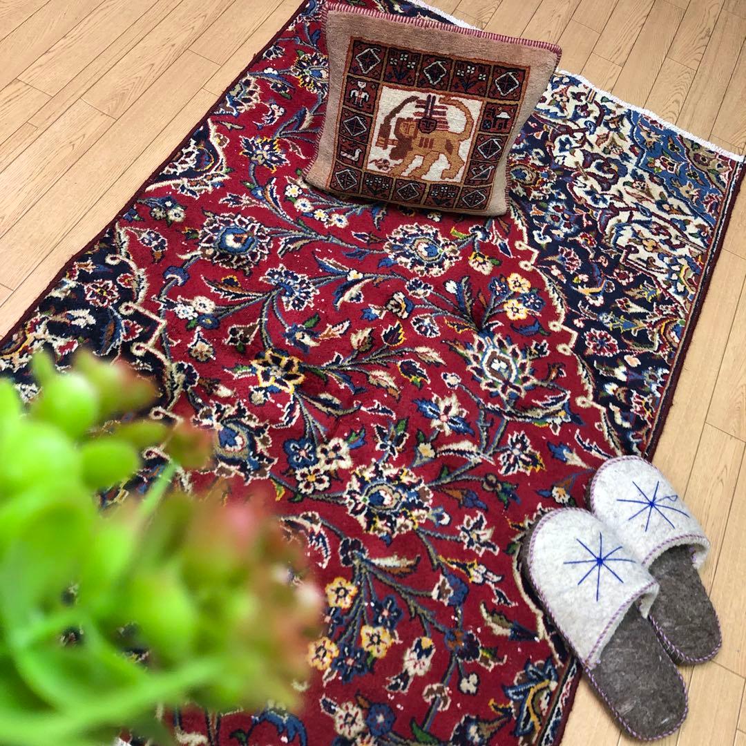 SALEペルシャ絨毯 ペルシャヴィンテージラグ 146x95 手織り オールド