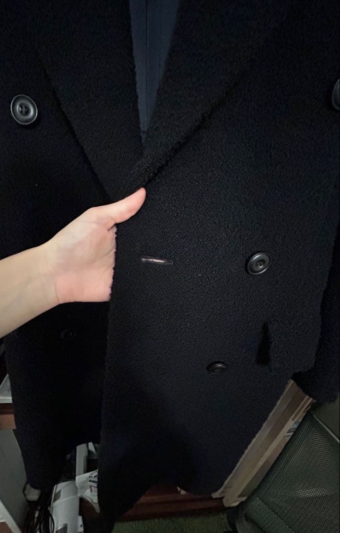 Acne Studios ブラック ダブルブレストコート　サイズ30