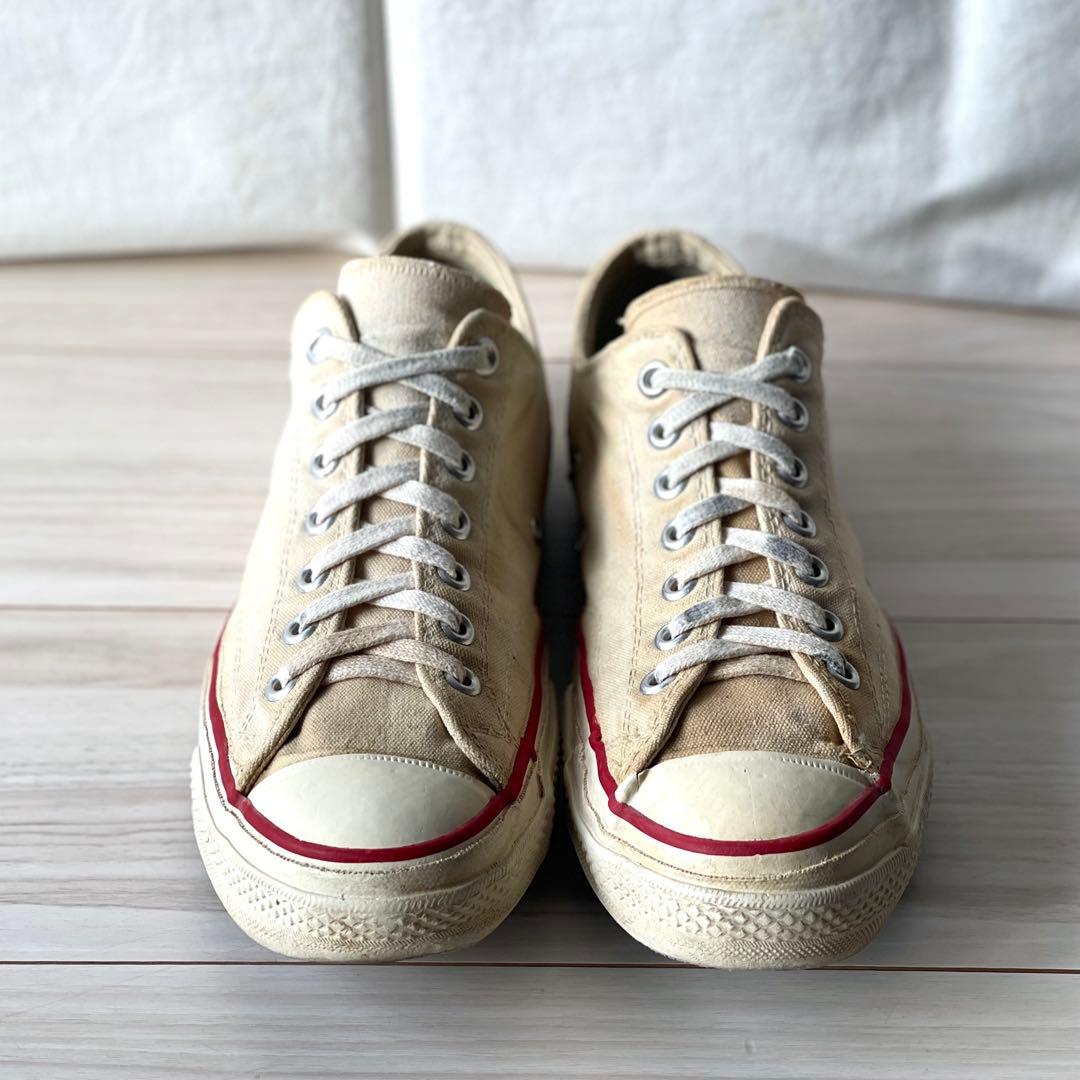 貴重な三ツ星！良い雰囲気！US9！70s コンバース チャックテイラー 生成り