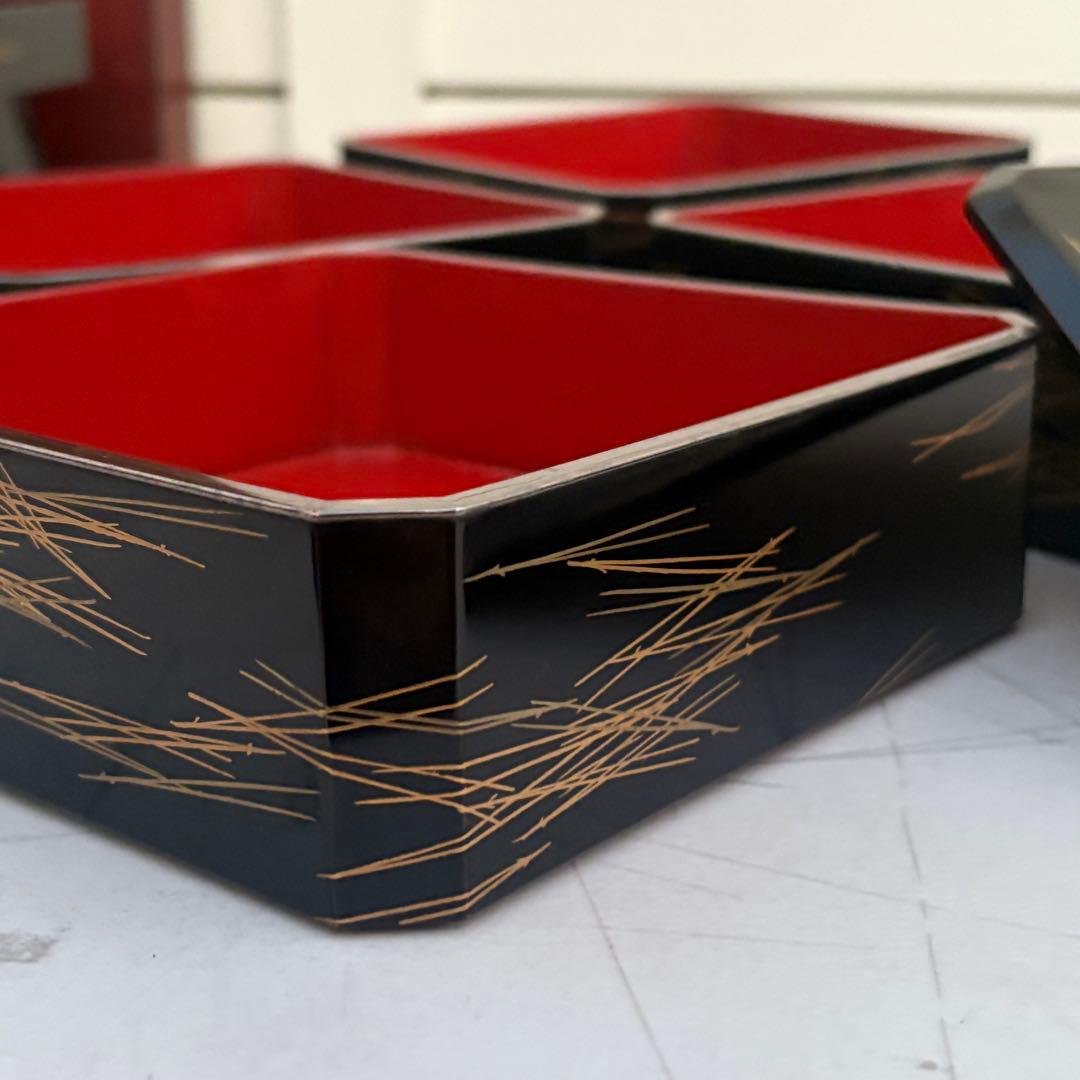 純銀■漆器　蒔絵　作家物　最上級　お正月　おとそ　重箱