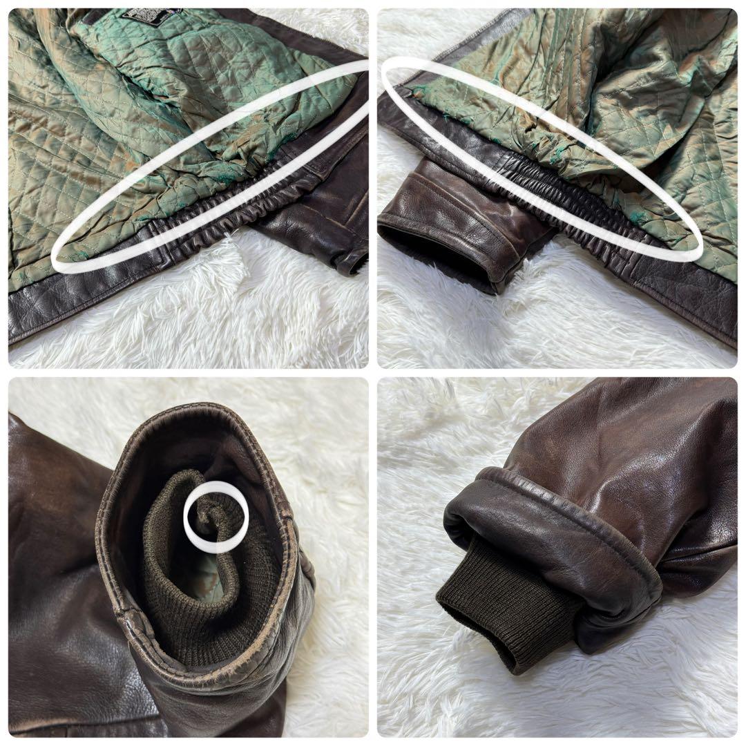 AVIREX G-1 フライトレザージャケット L ダークブラウン 本革 襟ボア