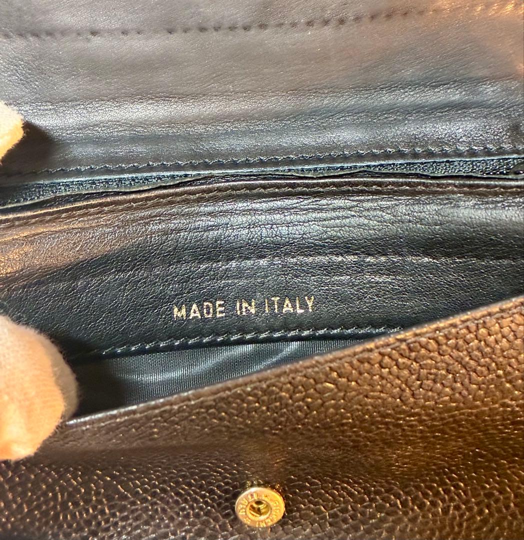 カブタロウサマ向け　CHANEL 二つ折り財布 ブラック レザー