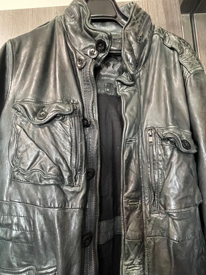 ディーゼル　Diesel シープスキン レザージャケット　黒　メンズ