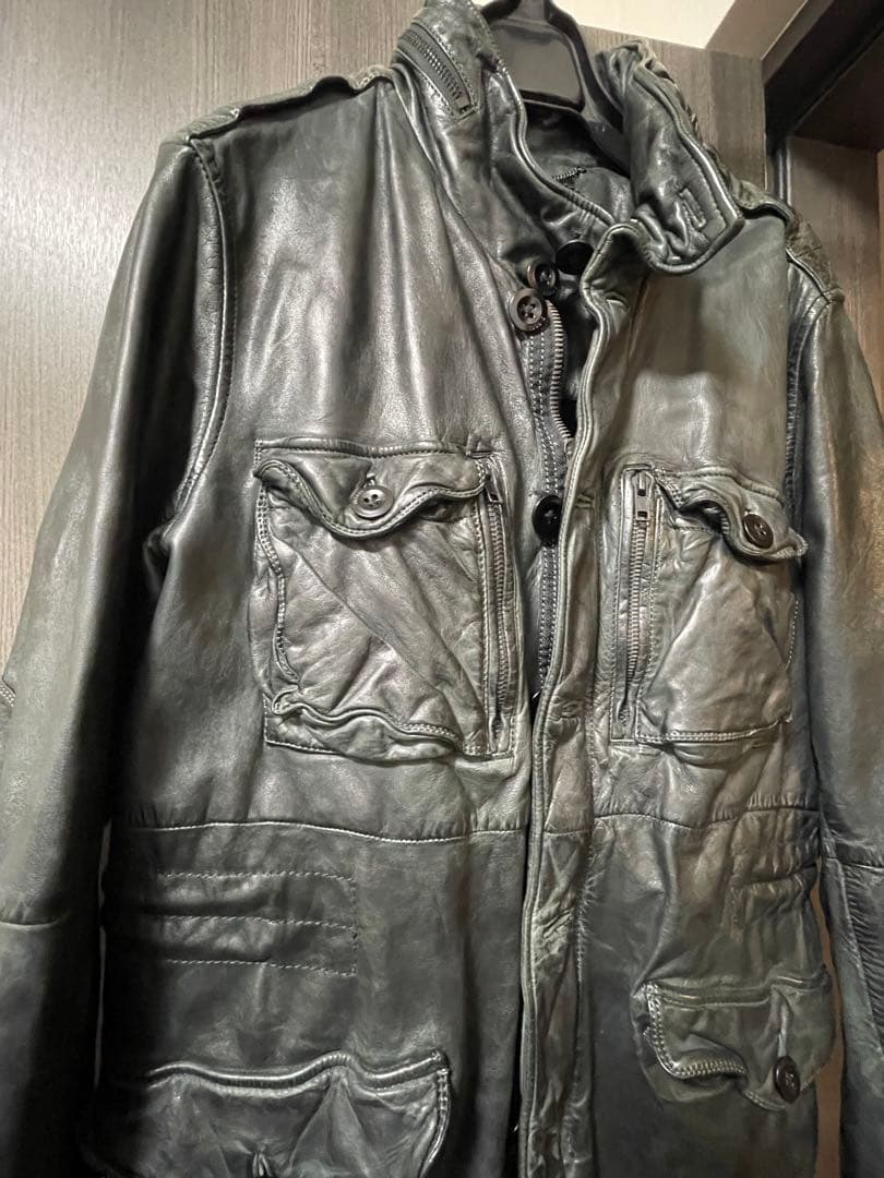 ディーゼル　Diesel シープスキン レザージャケット　黒　メンズ