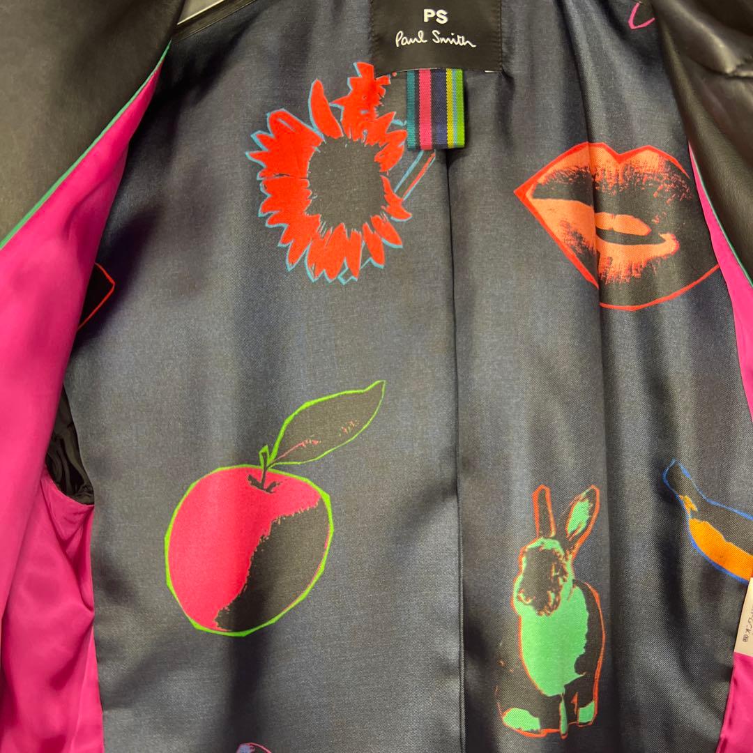 PS Paul Smith ブラックレザーライダースジャケット Lサイズ