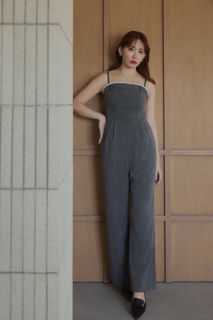 サロペット・オーバーオール・オールインワン herlipto Frilled Tweed Jumpsuit