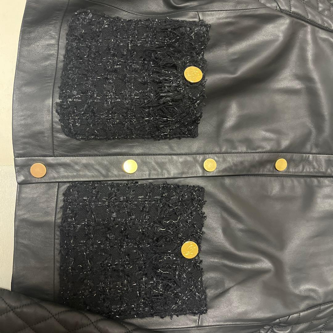 グレースコンチネンタル　ノーカラーレザージャケット