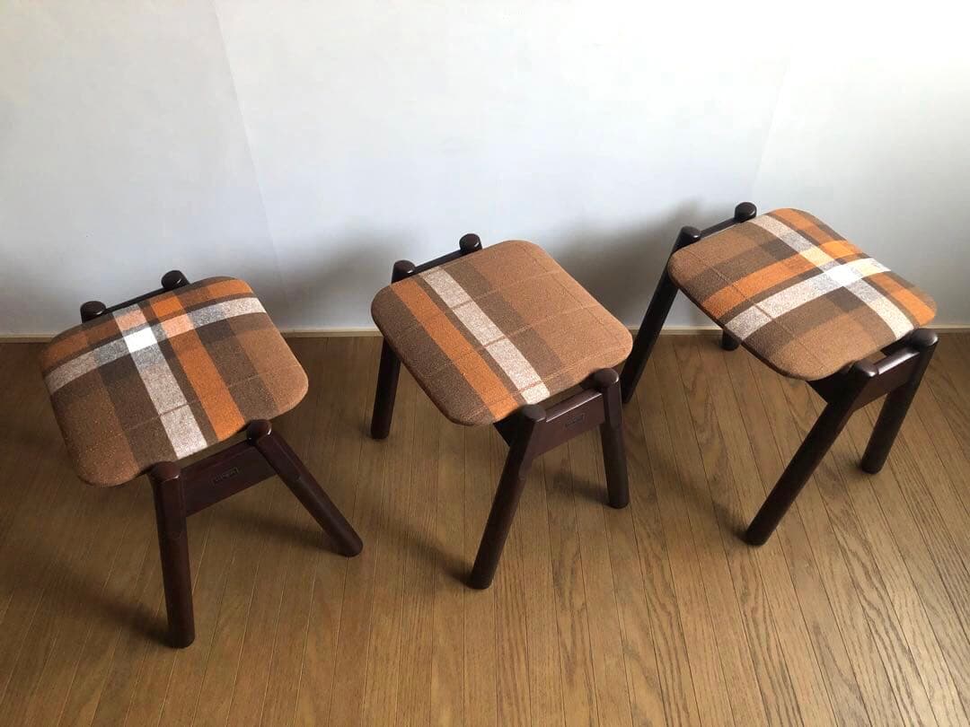 ヴィンテージ WINDS太平 スタッキングスツール3脚セット 飛騨家具 北欧