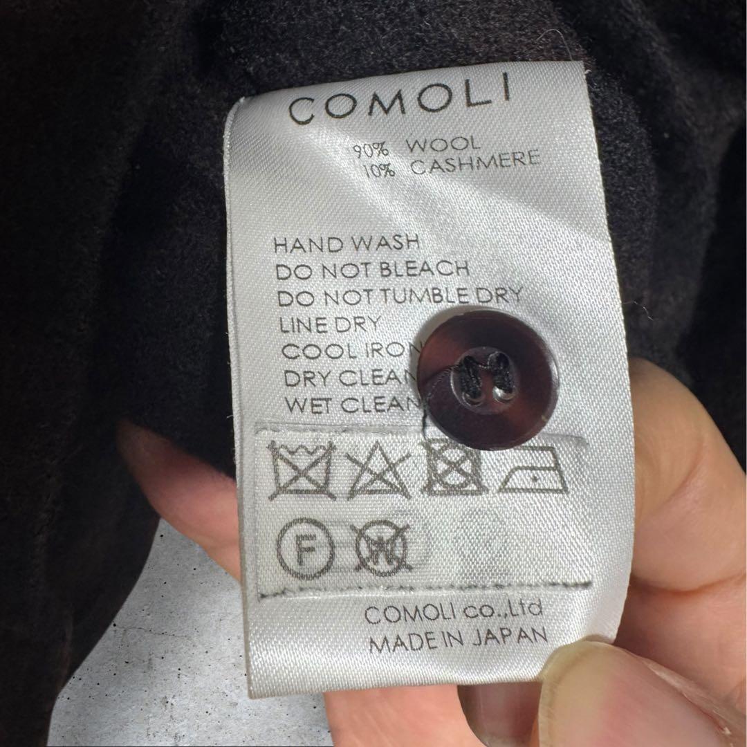 COMOLI コモリ ウールチェックシャツ ブラウン 2 カシミヤ 長袖 茶