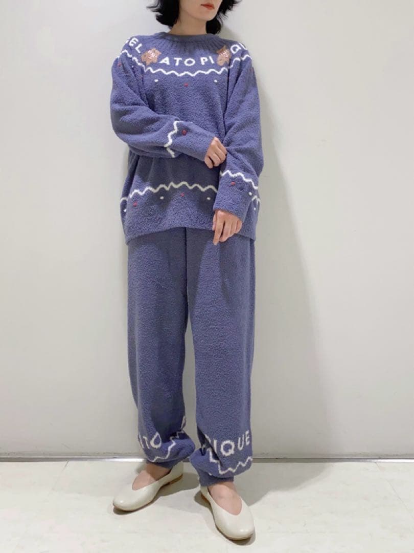新品♡正規品♡ジェラートピケ ノルディックプルオーバー&ロングパンツ ネイビー