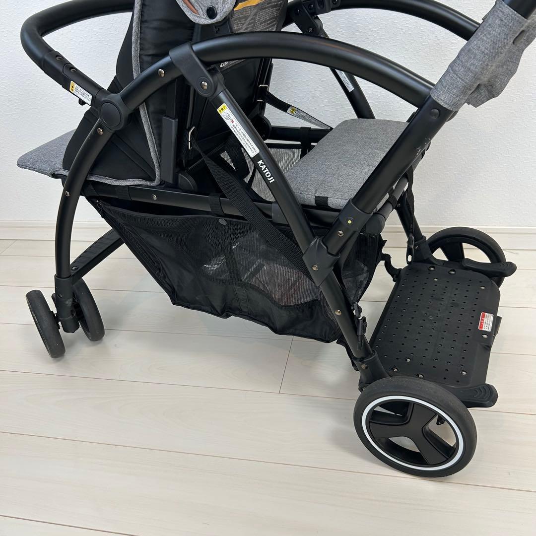 【美品】KATOJI ベビーカー 2-Seater（グレー）　リアシート付き