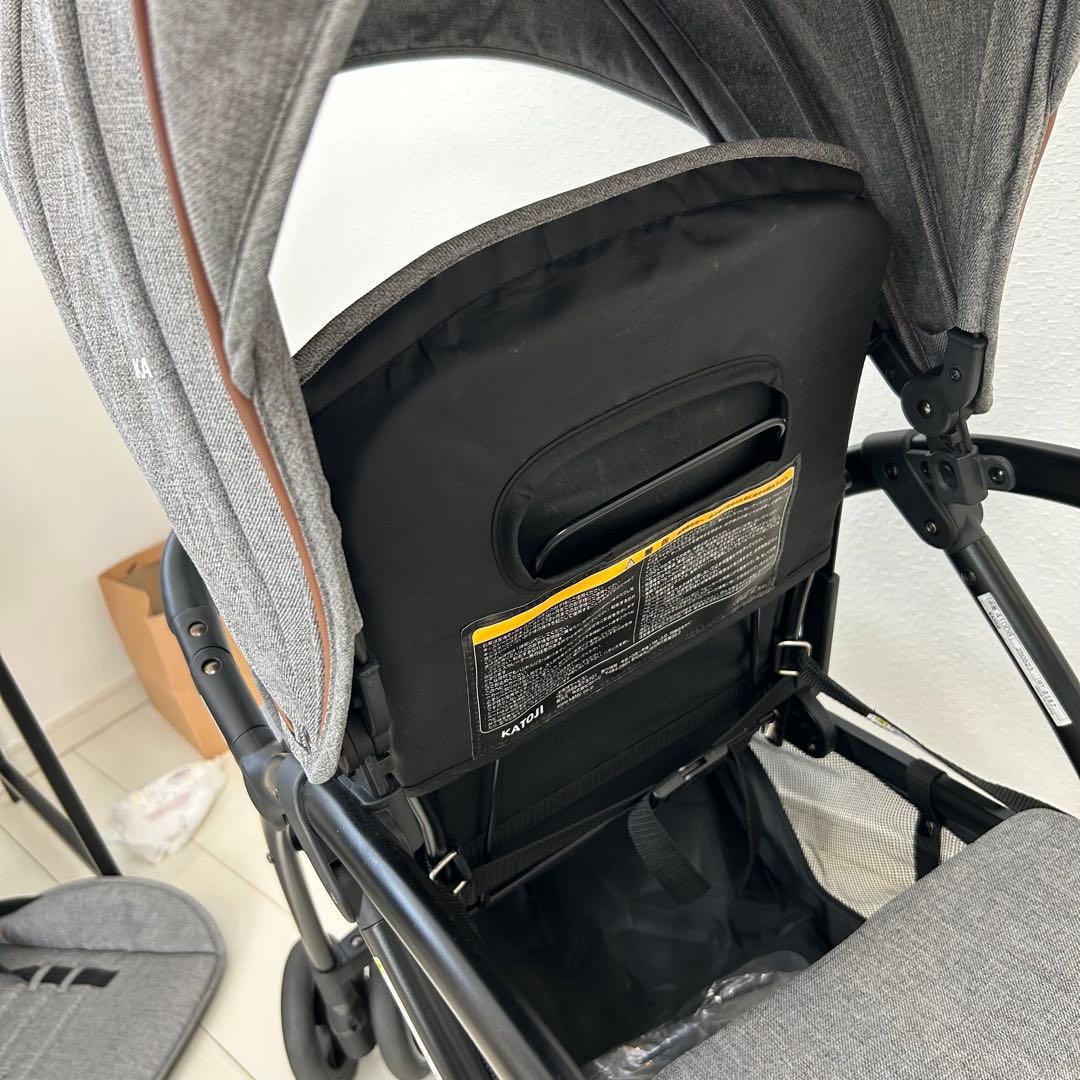【美品】KATOJI ベビーカー 2-Seater（グレー）　リアシート付き