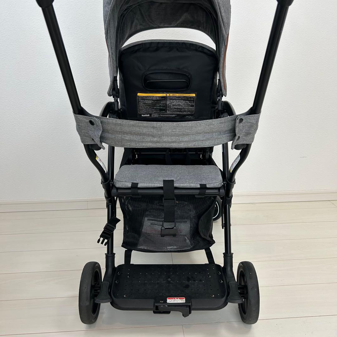 【美品】KATOJI ベビーカー 2-Seater（グレー）　リアシート付き