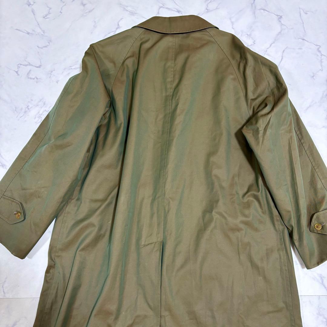 美品 バーバリーズ BURBERRY ステンカラーコート 綿 M カーキ