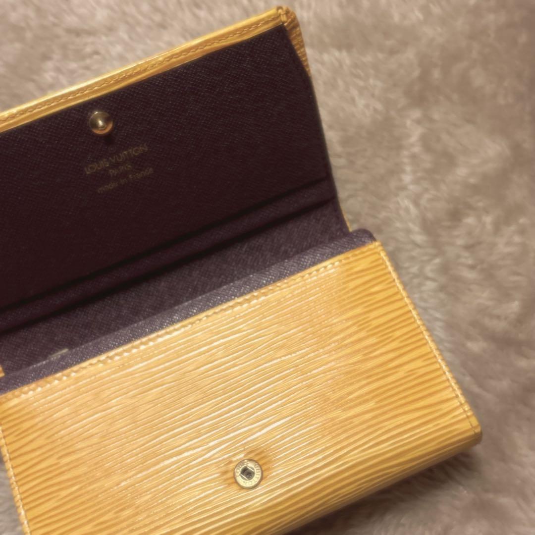 【希少】ルイヴィトン エピ ポルトフォイユ トレゾール 二つ折り財布 イエロー
