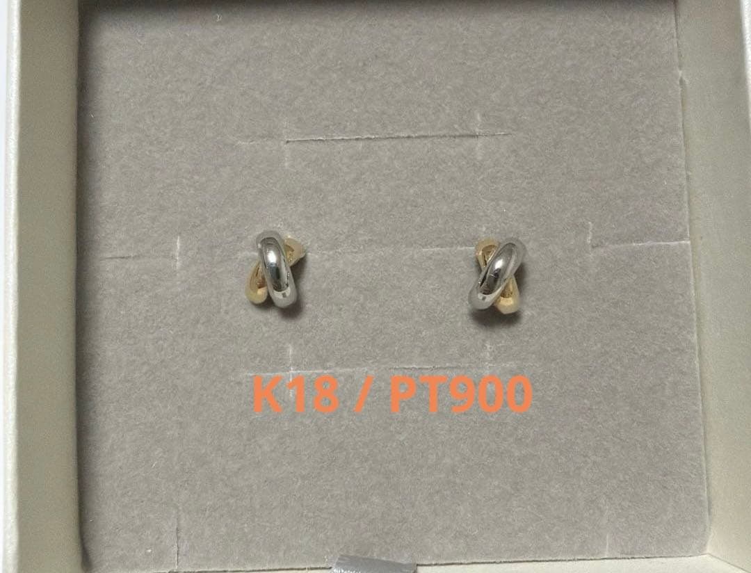 【限定セール】ツツミ K18イエローゴールド プラチナ ピアス