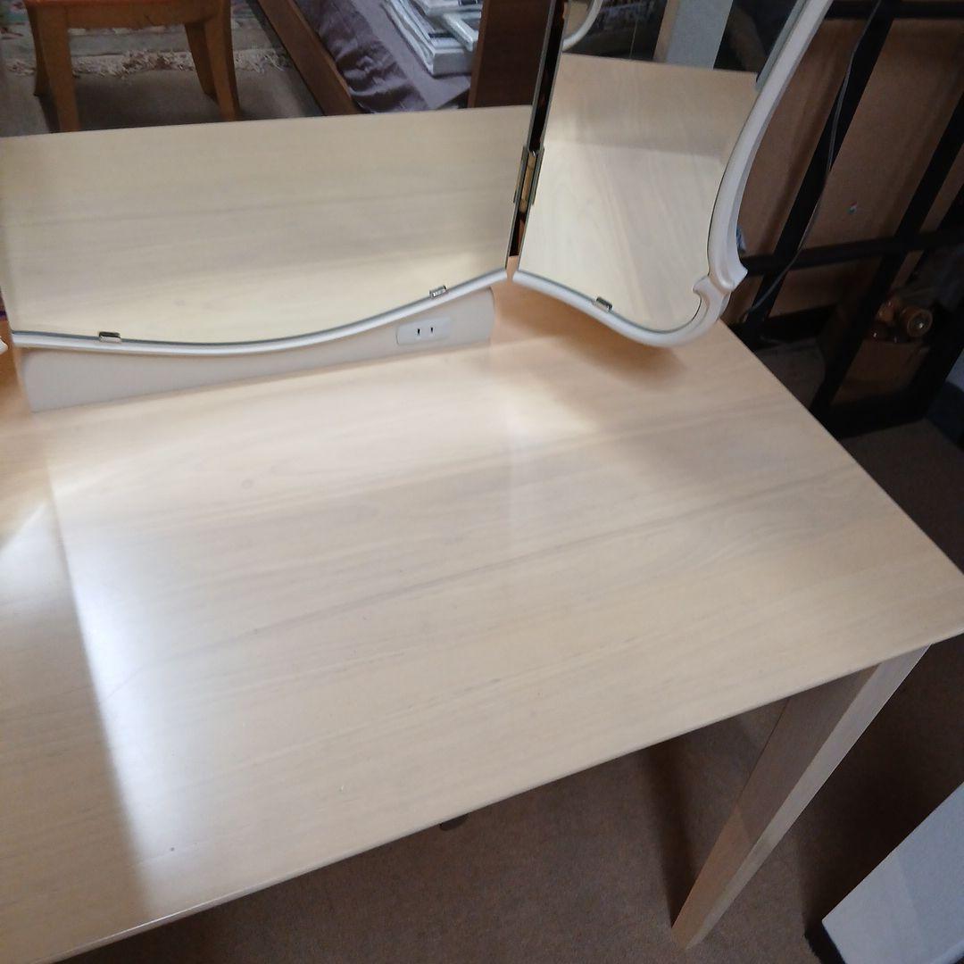 クリーム色 三面鏡 ドレッサー 松永工房 桜屋工業 ミックス