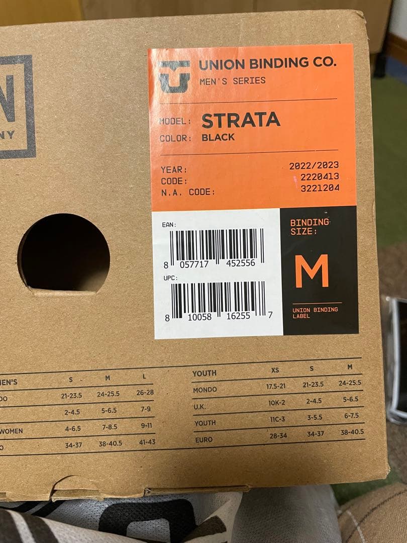 22-23 UNION STRATA ビンディング ブラック Mサイズ