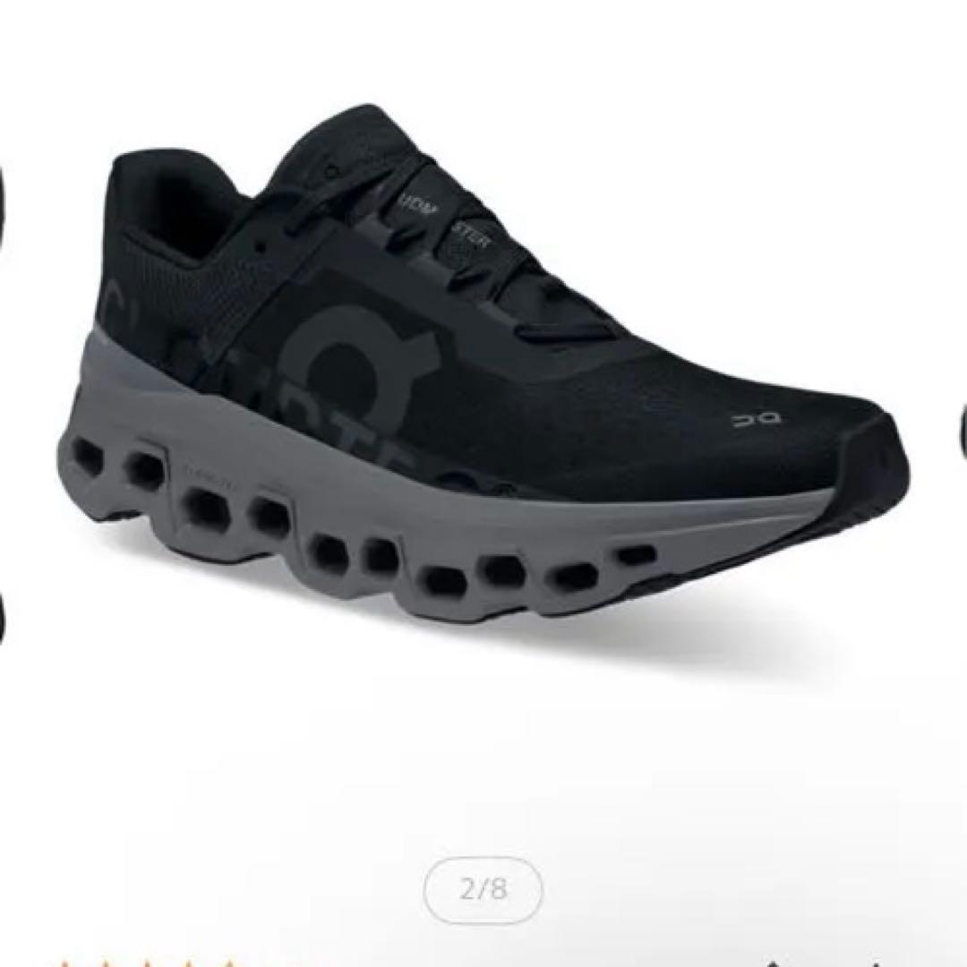 On クラウドモンスター ブラック ランニングシューズ23.5レディース