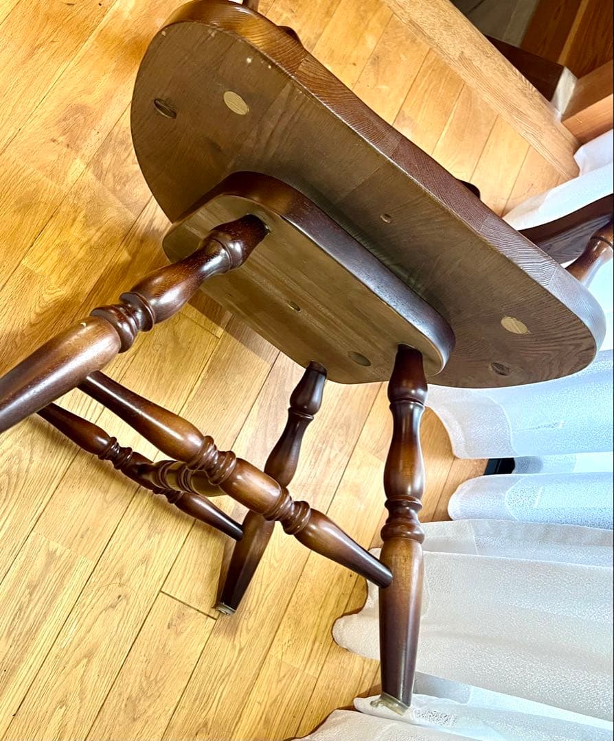 高級 オーク材 回転式アームチェア②