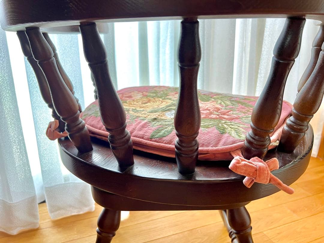 高級 オーク材 回転式アームチェア②