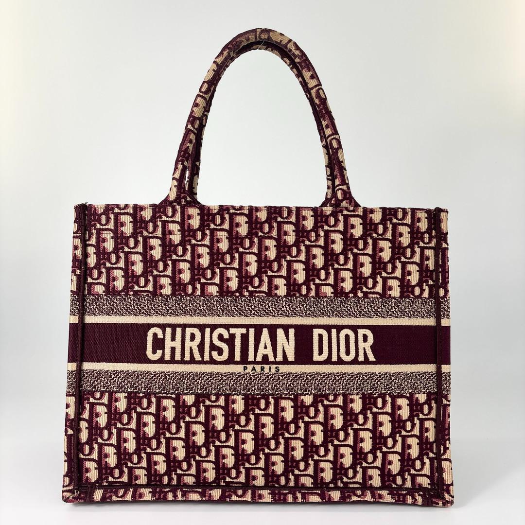 極美品 クリスチャンディオール ブックトート ミディアム トロッター ボルドー